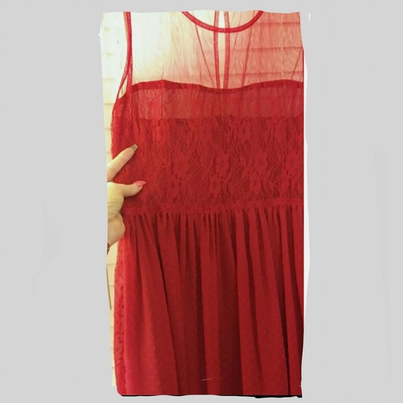 dELiAs Red Mesh and Lace Party Dress - Picture 7 of 16